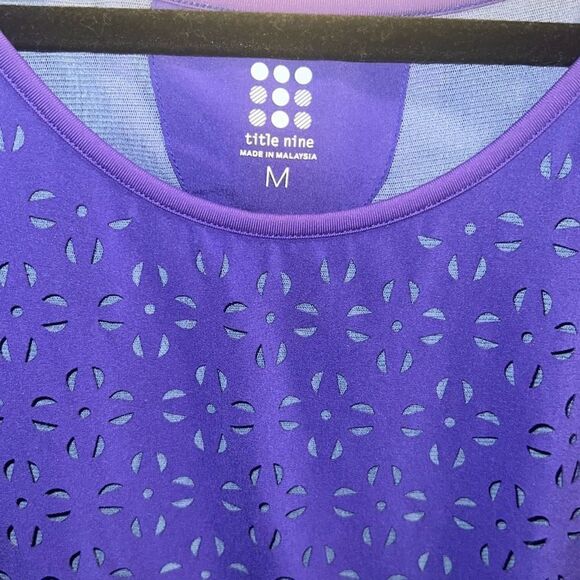 ✨Title Nine Nimblene Illusion Eyelet Purple Blue Tank Sz Medium Dress✨ - Picture 8 of 11